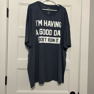 Men’s Size 3XL Well Worn Brand Novelty T-Shirt Blue Gray